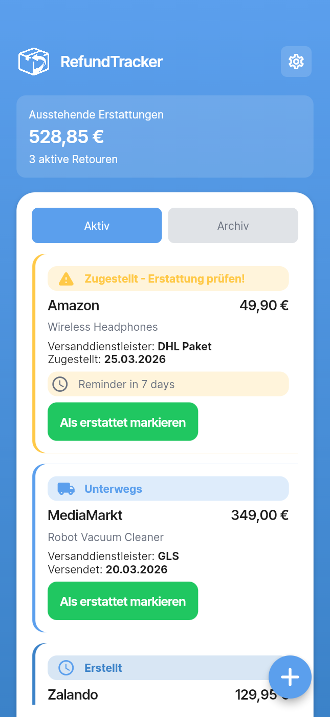 RefundTracker App